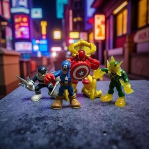 Lot of 4 Playskool Marvel Super Hero Adventure Figures Electro  B1